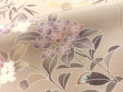平和屋着物●訪問着 作家物 笹竹紫陽花文 正絹 逸品 CABC9626vp