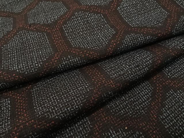 平和屋着物●結城紬 80亀甲 亀甲文様 正絹 逸品 CABC9628vp