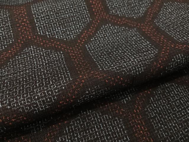 平和屋着物●結城紬 80亀甲 亀甲文様 正絹 逸品 CABC9628vp