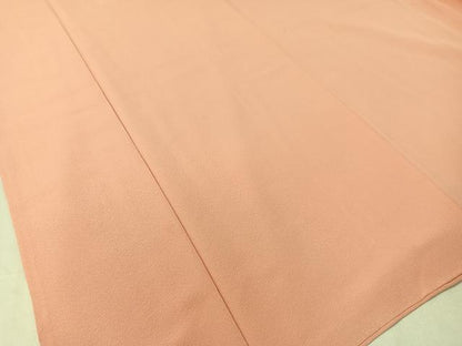 平和屋着物●上質な色無地 珊瑚色 正絹 逸品 CABC9631vp