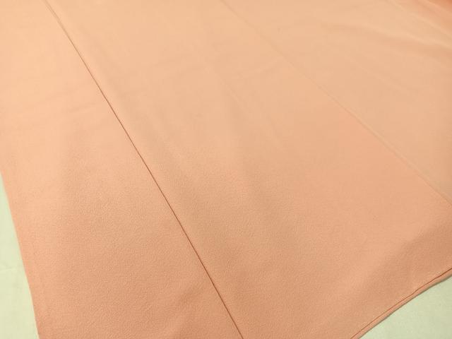 平和屋着物●上質な色無地 珊瑚色 正絹 逸品 CABC9631vp