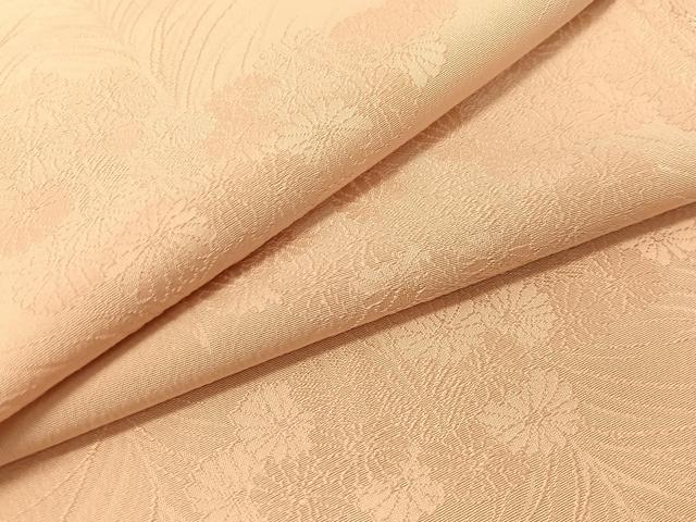 平和屋着物●上質な色無地 菊花地紋 雄黄色 正絹 逸品 CABC9635vp