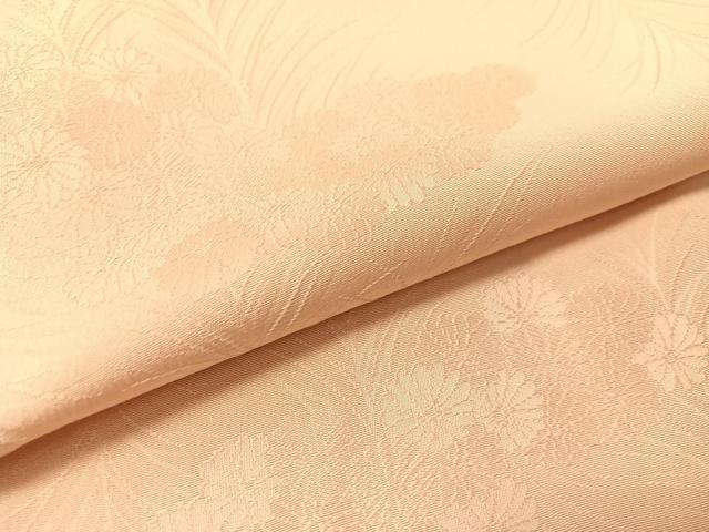 平和屋着物●上質な色無地 菊花地紋 雄黄色 正絹 逸品 CABC9635vp
