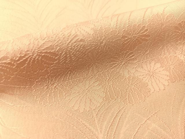 平和屋着物●上質な色無地 菊花地紋 雄黄色 正絹 逸品 CABC9635vp