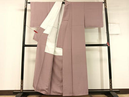 平和屋着物●上質な色無地 梅鼠色 正絹 逸品 未使用 CABC9636vp