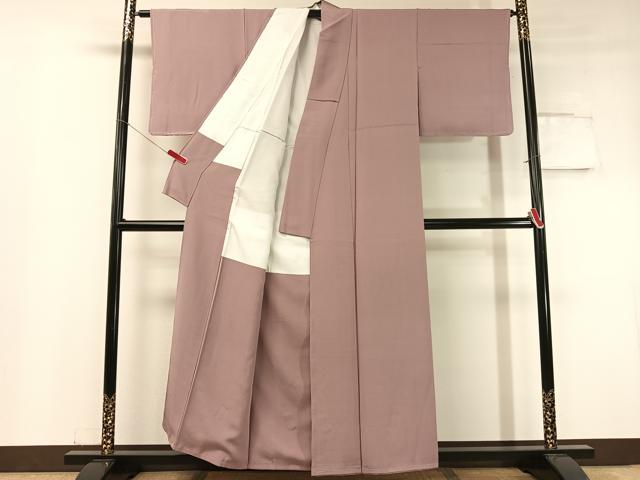 平和屋着物●上質な色無地 梅鼠色 正絹 逸品 未使用 CABC9636vp