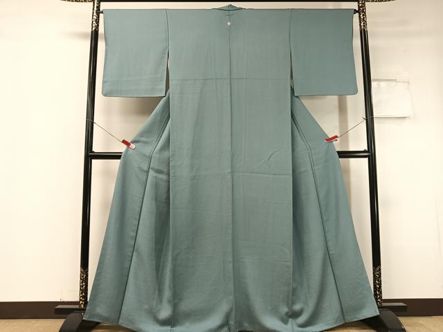 平和屋着物●上質な色無地 舞花地紋 浅縹色 正絹 逸品 CABC9637vp