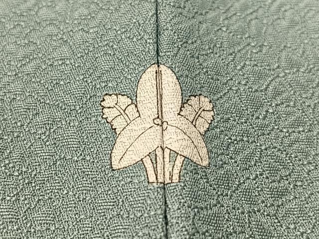 平和屋着物●上質な色無地 舞花地紋 浅縹色 正絹 逸品 CABC9637vp