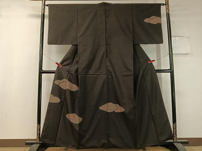 平和屋着物●本場大島紬 訪問着 9マルキ 地空き 雲重ね 正絹 逸品 CABC9638vp