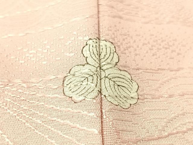 平和屋着物●上質な色無地 檜扇地紋 撫子色 正絹 逸品 CABC9639vp