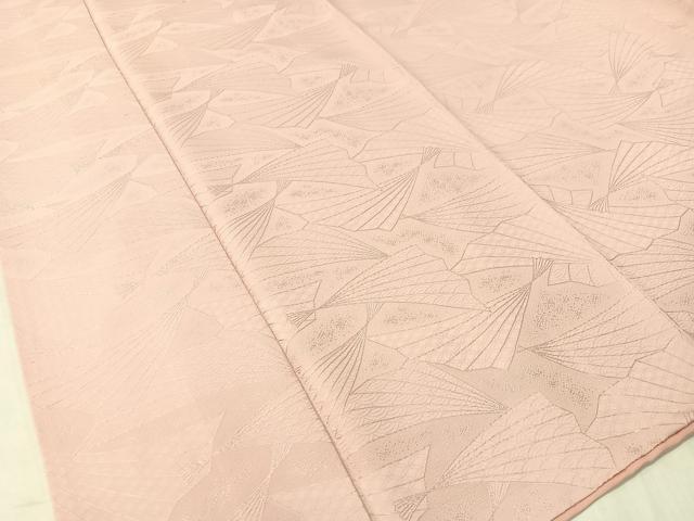 平和屋着物●上質な色無地 檜扇地紋 撫子色 正絹 逸品 CABC9639vp