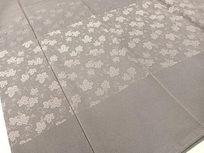 平和屋着物●訪問着 お召地 葡萄蔦の葉横段文 正絹 逸品 未使用 CABC9641vp