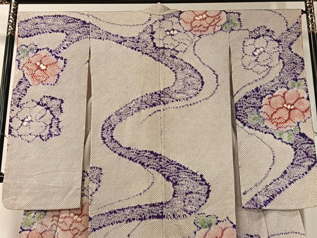 平和屋着物●豪華振袖 総絞り 流水花文 正絹 逸品 CABC9646vp