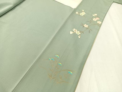 平和屋着物●友禅作家　北川聖水　訪問着　兎　花車文　暈し染め　正絹　逸品　CABC9648vp