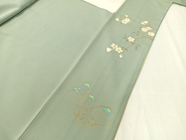 平和屋着物●友禅作家　北川聖水　訪問着　兎　花車文　暈し染め　正絹　逸品　CABC9648vp
