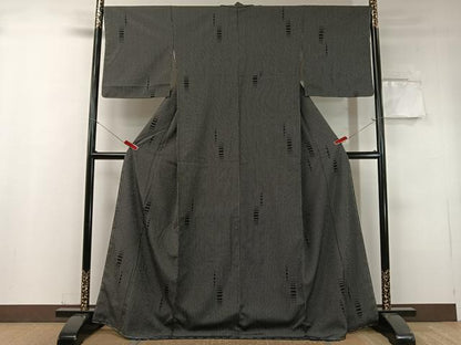 平和屋着物●本塩沢 吉祥文 黒地 正絹 逸品 未使用 CABC9650vp