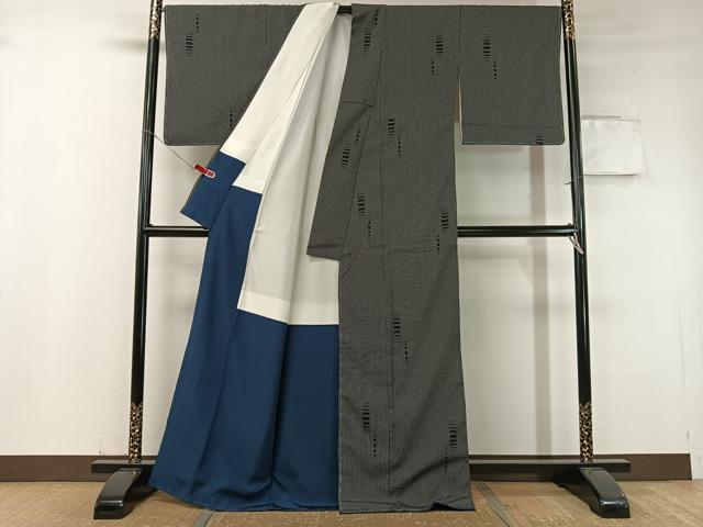 平和屋着物●本塩沢 吉祥文 黒地 正絹 逸品 未使用 CABC9650vp