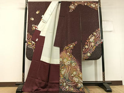 平和屋着物●越後十日町の一流染匠 桐屋・翠山工房 徳永憲峯 振袖 絞り 辻が花 暈し染め 金通し地 正絹 逸品 CABC9651vp