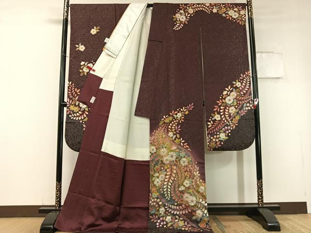 平和屋着物●越後十日町の一流染匠 桐屋・翠山工房 徳永憲峯 振袖 絞り 辻が花 暈し染め 金通し地 正絹 逸品 CABC9651vp