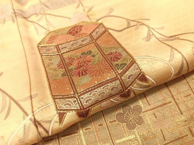 平和屋着物●訪問着 駒刺繍 霞貝桶枝垂れ花文 暈し染め 金彩 ロング丈 正絹 逸品 CABC9653vp