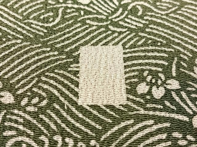 平和屋着物●訪問着 型染め 道長更紗花文 鬼しぼ縮緬 正絹 逸品 CABC9656vp