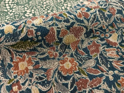 平和屋着物●訪問着 型染め 道長更紗花文 鬼しぼ縮緬 正絹 逸品 CABC9656vp