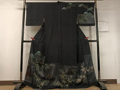 平和屋着物●訪問着 手描き 七福神 松竹梅 金彩 正絹 逸品 未使用 CABC9661vp