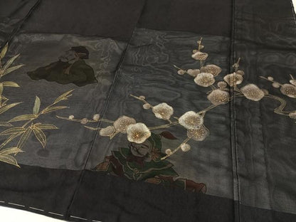 平和屋着物●訪問着 手描き 七福神 松竹梅 金彩 正絹 逸品 未使用 CABC9661vp