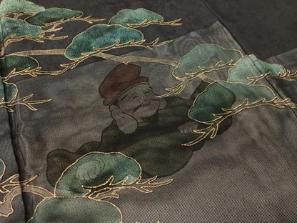 平和屋着物●訪問着 手描き 七福神 松竹梅 金彩 正絹 逸品 未使用 CABC9661vp