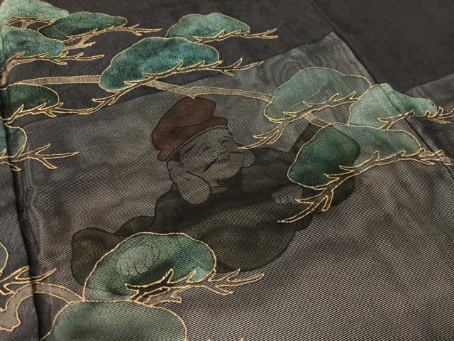 平和屋着物●訪問着 手描き 七福神 松竹梅 金彩 正絹 逸品 未使用 CABC9661vp