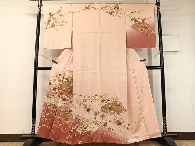 平和屋着物●訪問着 作家物 地紙花文 暈し染め 金彩 正絹 逸品 CABC9664vp
