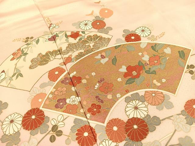 平和屋着物●訪問着 作家物 地紙花文 暈し染め 金彩 正絹 逸品 CABC9664vp