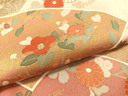 平和屋着物●訪問着 作家物 地紙花文 暈し染め 金彩 正絹 逸品 CABC9664vp