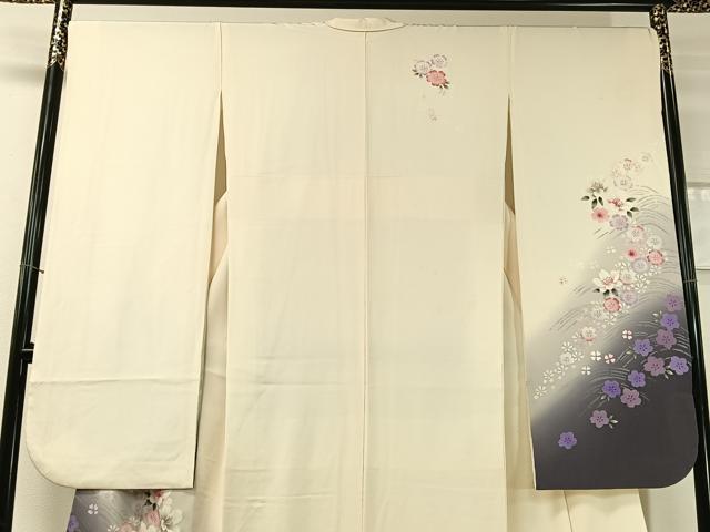 平和屋着物●豪華振袖 手描き 立波花文 暈し染め 正絹 逸品 CABC9666vp
