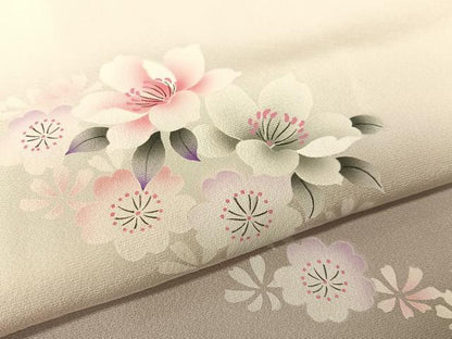 平和屋着物●豪華振袖 手描き 立波花文 暈し染め 正絹 逸品 CABC9666vp