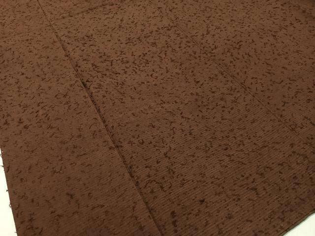 平和屋着物●男性 ひげ紬 羽織セット 着物：茶褐色 羽織：梅幸茶色 正絹 逸品 CABC9675vp