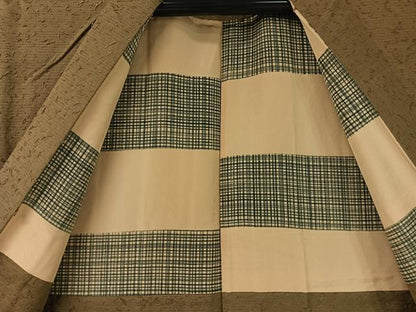 平和屋着物●男性 ひげ紬 羽織セット 着物：茶褐色 羽織：梅幸茶色 正絹 逸品 CABC9675vp