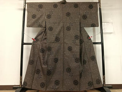 平和屋着物●本場大島紬 9マルキ 雪花文 正絹 逸品 CABC9680vp