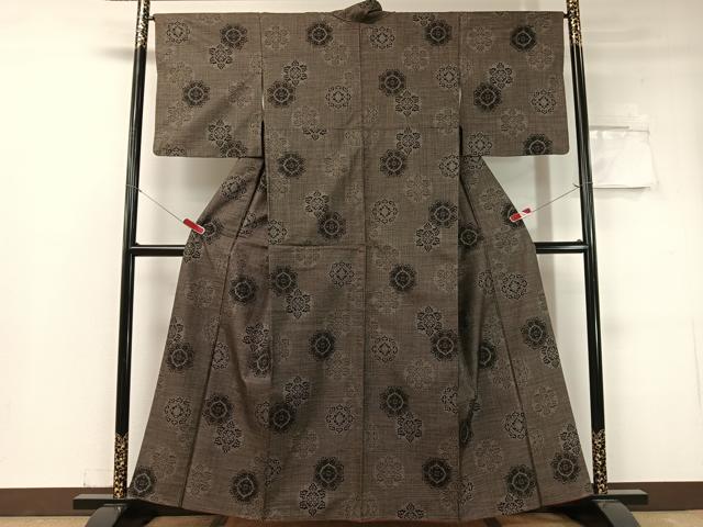 平和屋着物●本場大島紬 9マルキ 雪花文 正絹 逸品 CABC9680vp