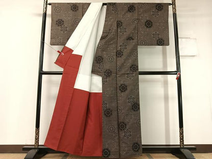 平和屋着物●本場大島紬 9マルキ 雪花文 正絹 逸品 CABC9680vp