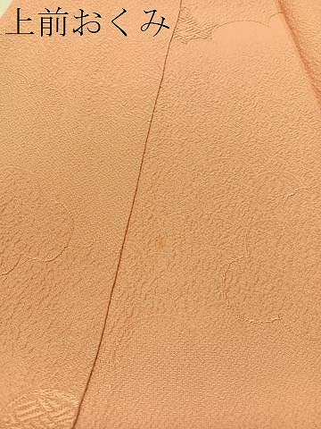 平和屋着物●上質な色無地 雲重ね地紋 赤香色 正絹 逸品 未使用 CABC9683vp