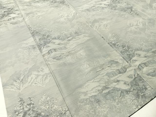 平和屋着物●都喜ヱ門 本場大島紬 白大島 7マルキ 総絣 藤絹織物謹製 雪景色 正絹 逸品 CABC9685vp