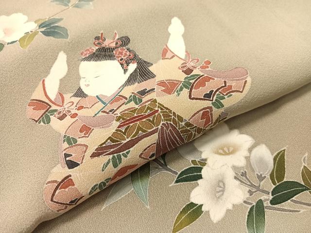 平和屋着物●訪問着 友禅 作家物 手描き 童子遊び 暈し染め 正絹 逸品 CABC9686vp