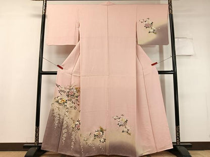 平和屋着物●訪問着 刺繍 花篭文 暈し染め 金彩 さが美扱い 正絹 逸品 CABC9687vp
