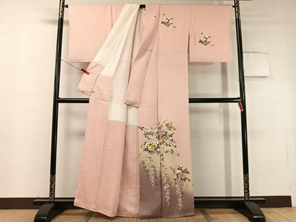平和屋着物●訪問着 刺繍 花篭文 暈し染め 金彩 さが美扱い 正絹 逸品 CABC9687vp