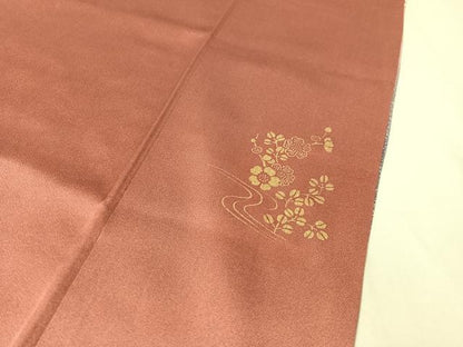 平和屋着物●訪問着 地紙流水花文 たたき染め 金彩 正絹 逸品 CABC9688vp