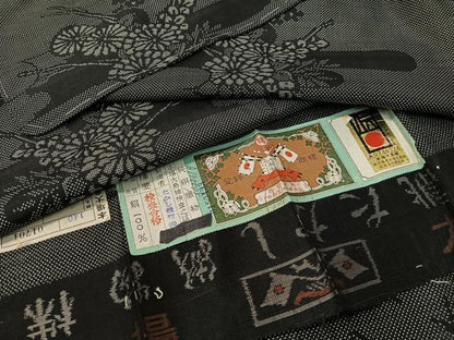 平和屋着物●本場大島紬 9マルキ たかし織物謹製 霞花文 証紙付き 正絹 逸品 未使用 CABC9695vp