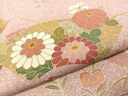 平和屋着物●京友禅の第一人者 松井青々 訪問着 松竹梅地紙花文 たたき染め 金彩 正絹 逸品 未使用 CABC9698vp