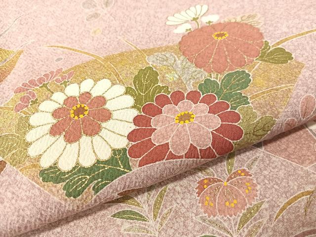 平和屋着物●京友禅の第一人者 松井青々 訪問着 松竹梅地紙花文 たたき染め 金彩 正絹 逸品 未使用 CABC9698vp