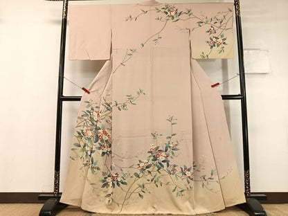 平和屋着物●訪問着 友禅 作家物 枝花文 暈し染め 正絹 逸品 CABC9700vp